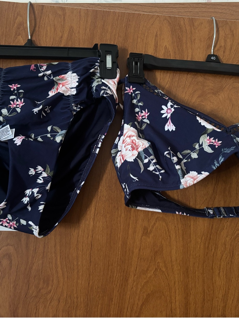 Floral Navy Women's Bikini Set - Navy Pink Floral